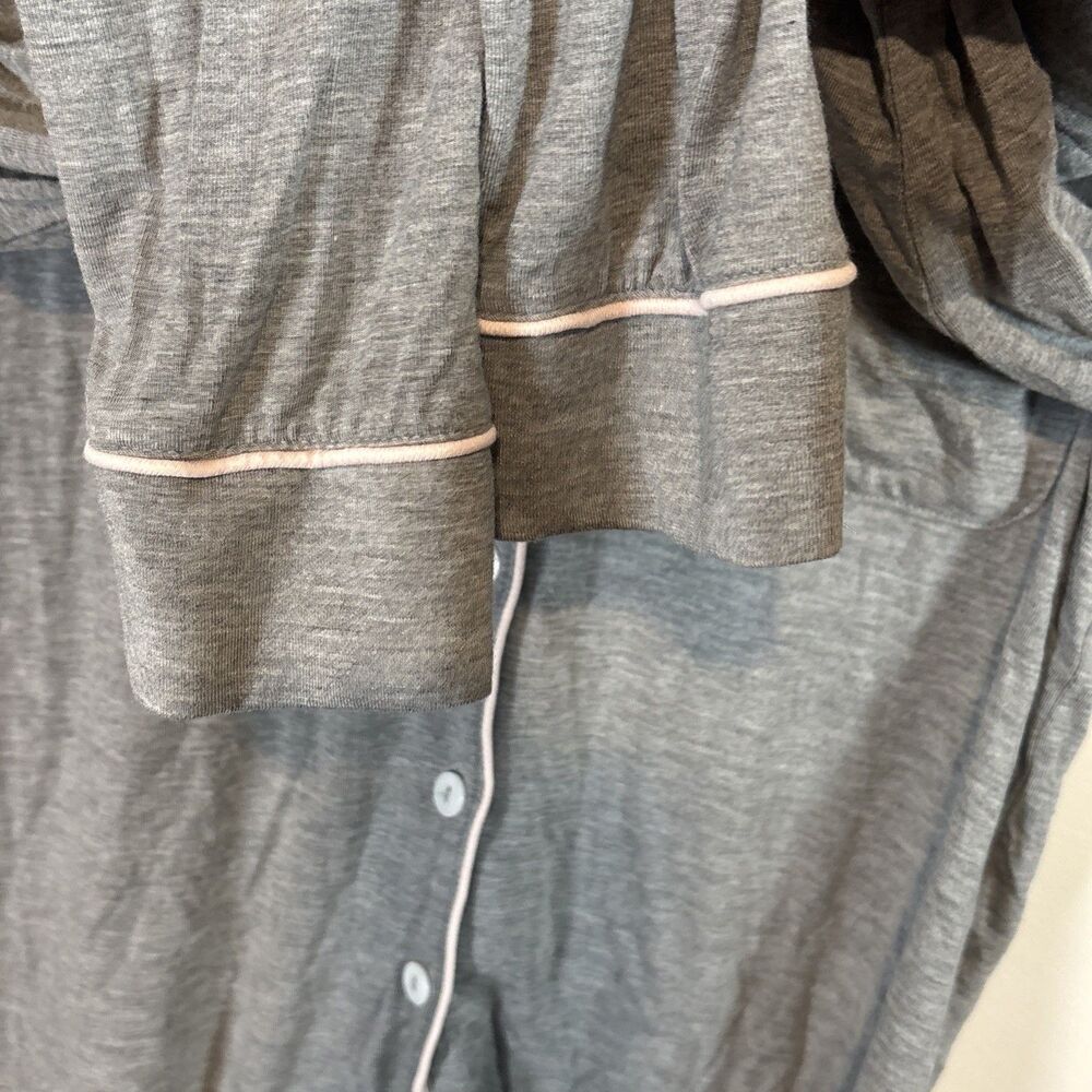 Shabby Chic Pajama Set‎ Small Gray Long Sleeve Button Down Modal Loungewear - Picture 5 of 10